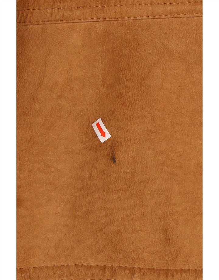 Jaqueta masculina vintage de shearling UK 36 Shearling bege pequeno