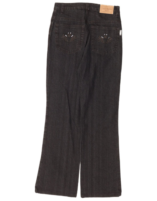 Jeans vintage feminino bootcut IT 42 médio W28 L30 cinza floral algodão