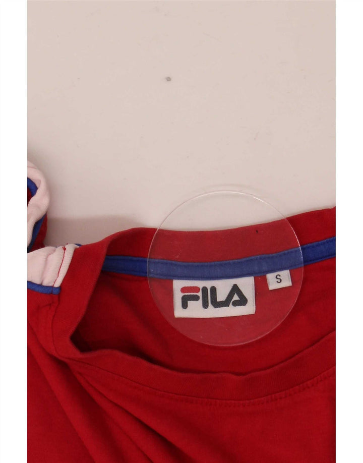 Fila Camiseta Masculina Top Pequeno Colorblock Vermelho