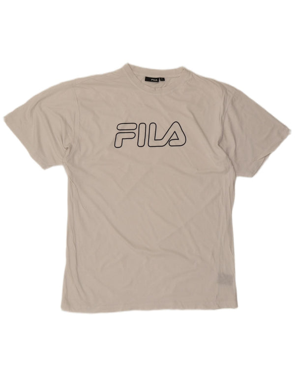 Camiseta masculina gráfica FILA Top XL algodão branco