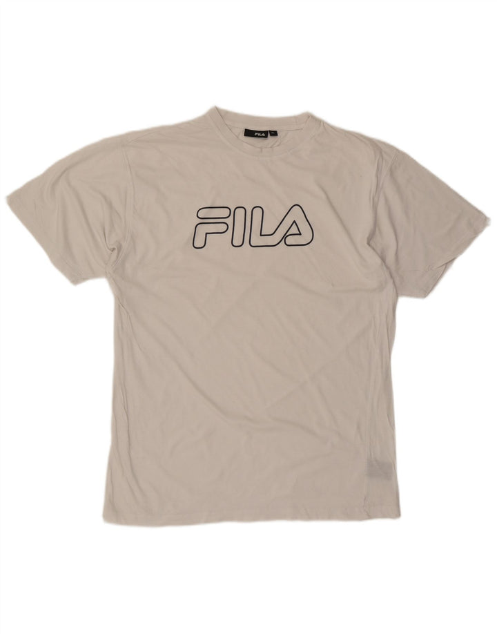 Camiseta masculina gráfica FILA Top XL algodão branco