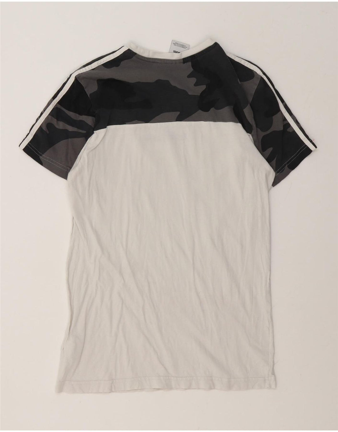 Adidas Mens T-Shirt Top Pequeno Algodão Camuflado Branco