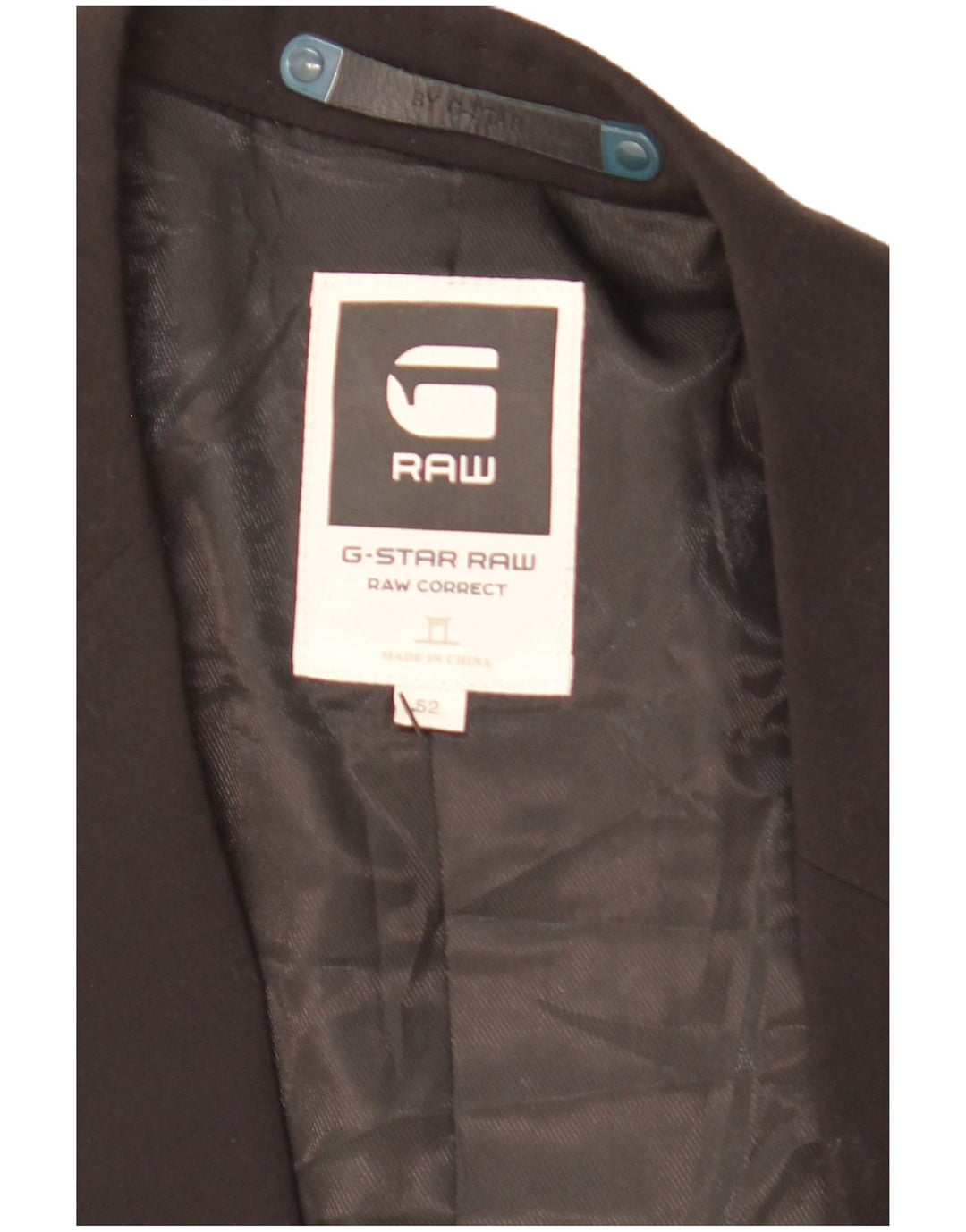Jaqueta blazer masculina G-Star com 2 botões IT 52 XL poliéster preto