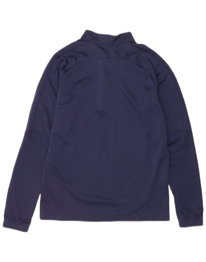 Puma Mens Zip Neck Pullover Treino Top Pequeno Azul Marinho