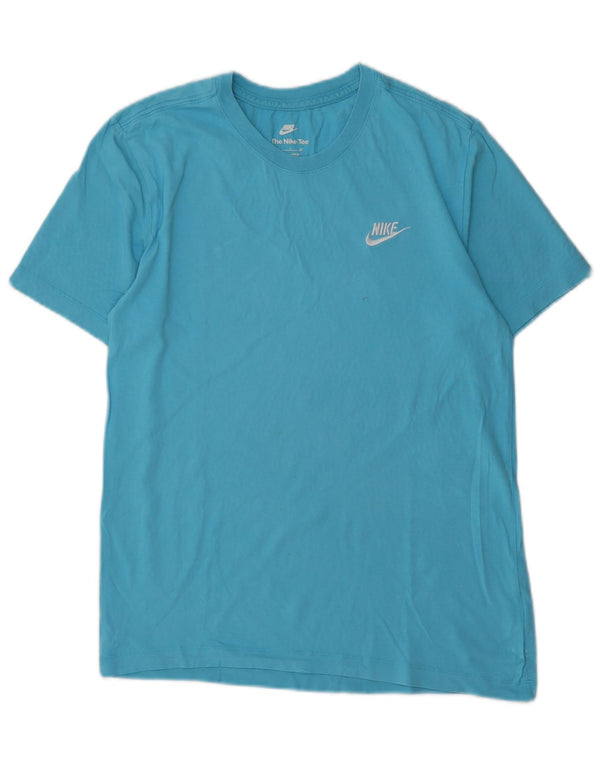 Camiseta feminina NIKE UK 10 pequena azul algodão