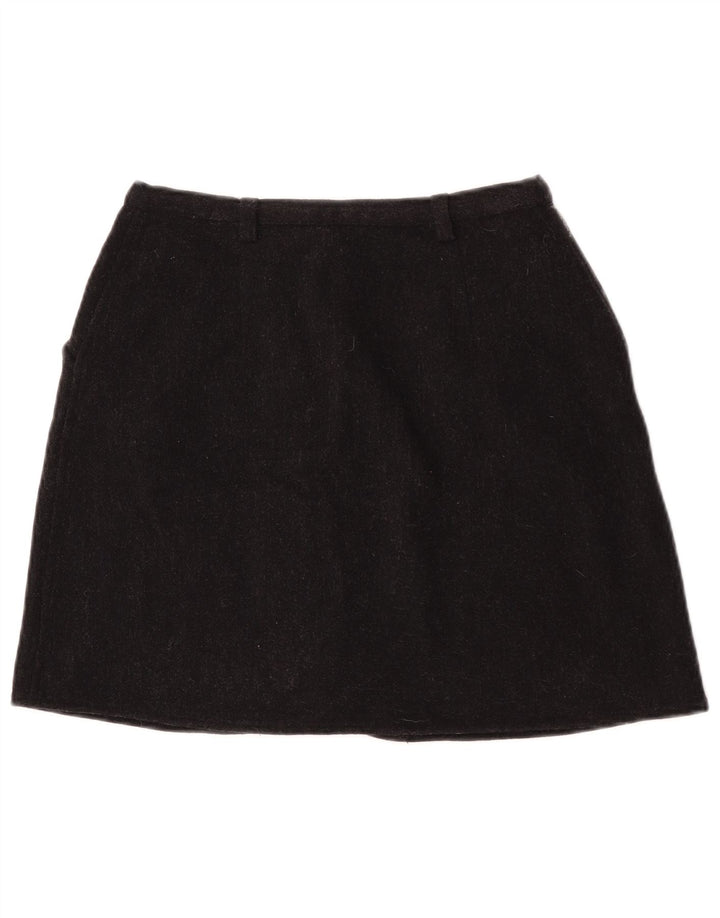 Mini saia feminina Armani Jeans Reino Unido 14 médio W27 lã preta