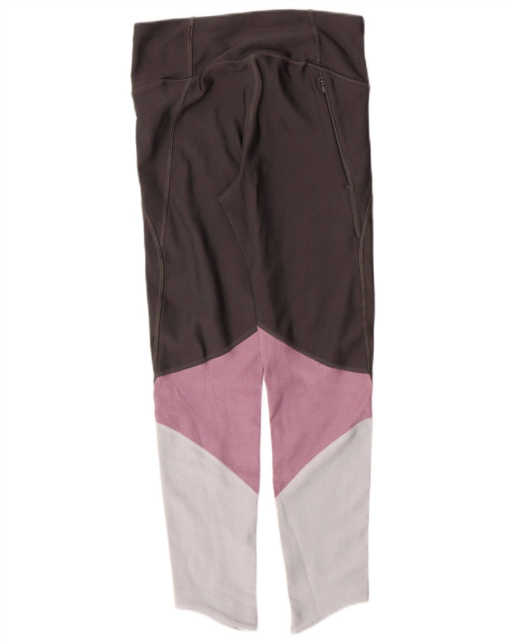 UNDER ARMOUR Womens Heat Gear Leggings UK 8 Small Grey Colourblock