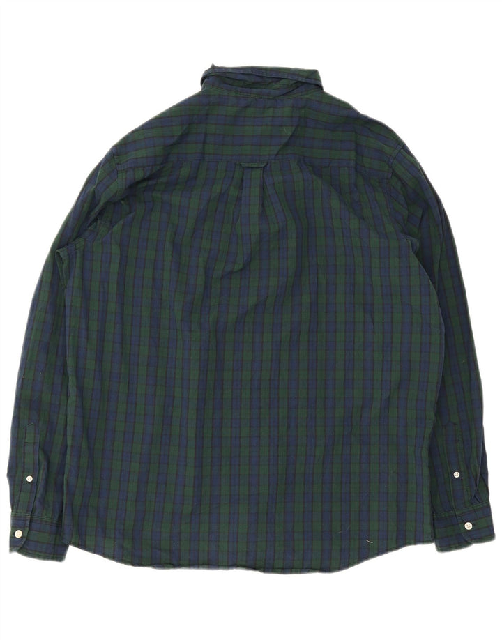Camisa masculina Chaps XL azul marinho xadrez algodão