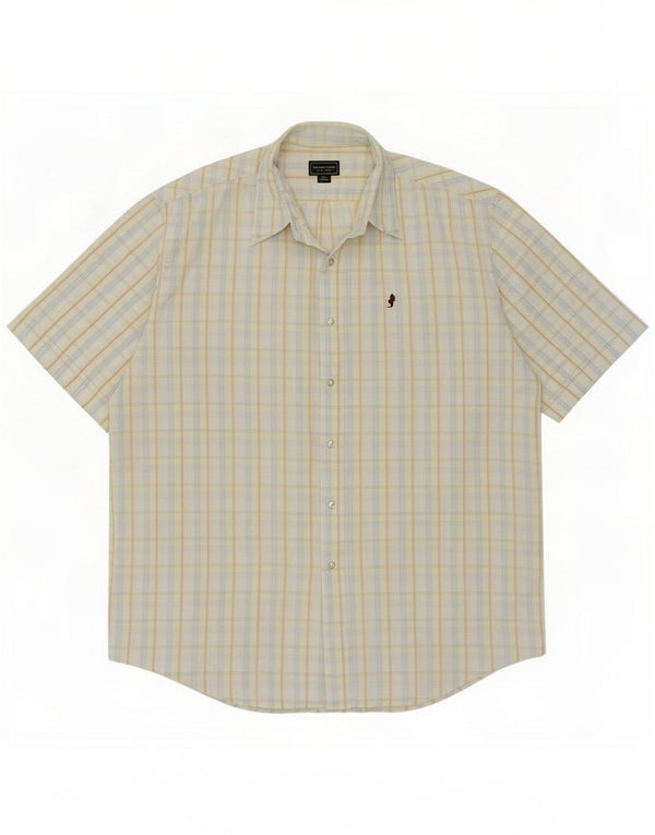 Camisa masculina de manga curta Marlboro Classics 3XL Amarelo Check