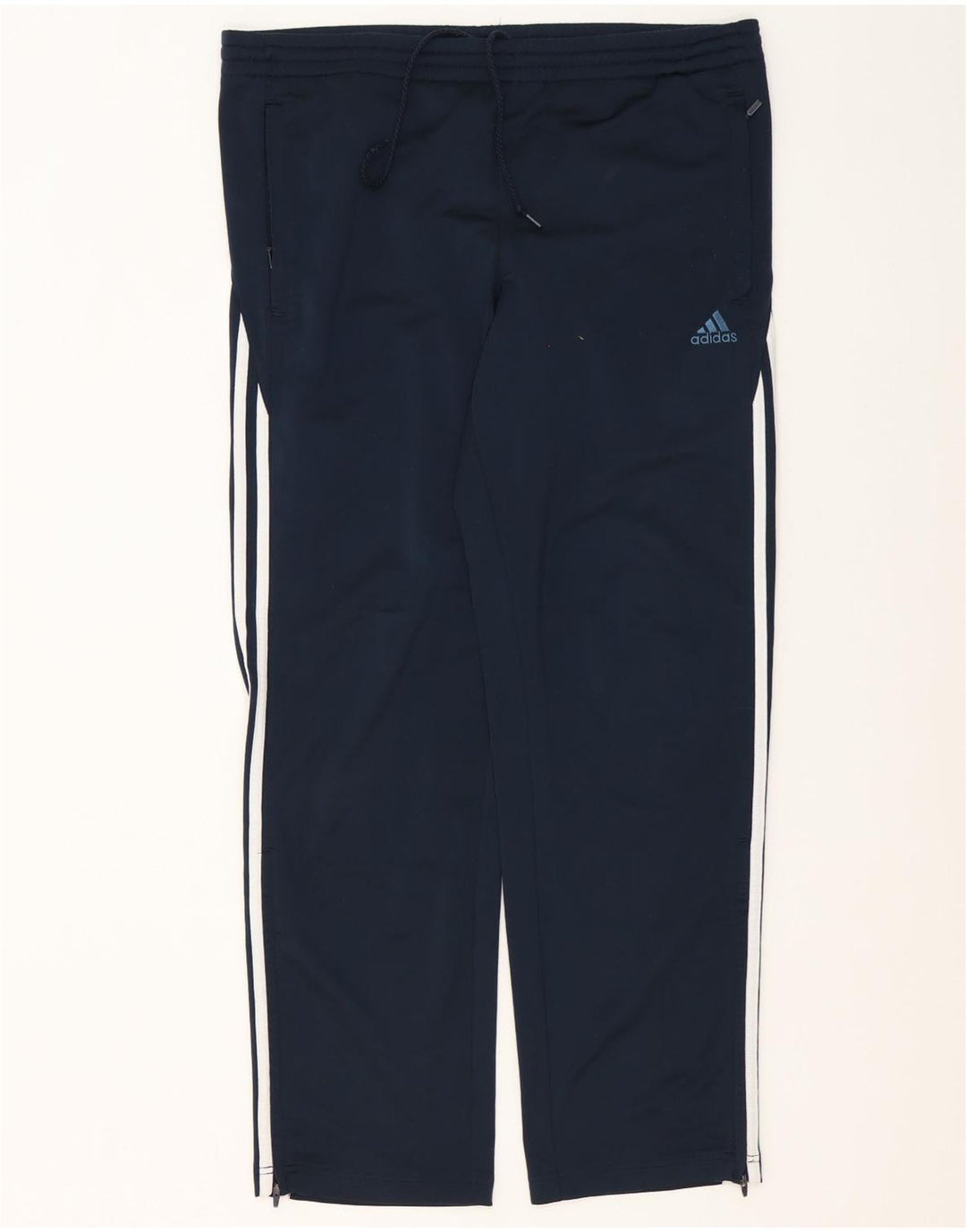 Calça de treino masculina Adidas UK 38/40 poliéster azul marinho médio
