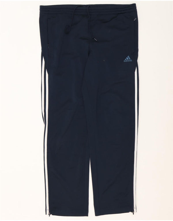 Calça de treino masculina Adidas UK 38/40 poliéster azul marinho médio