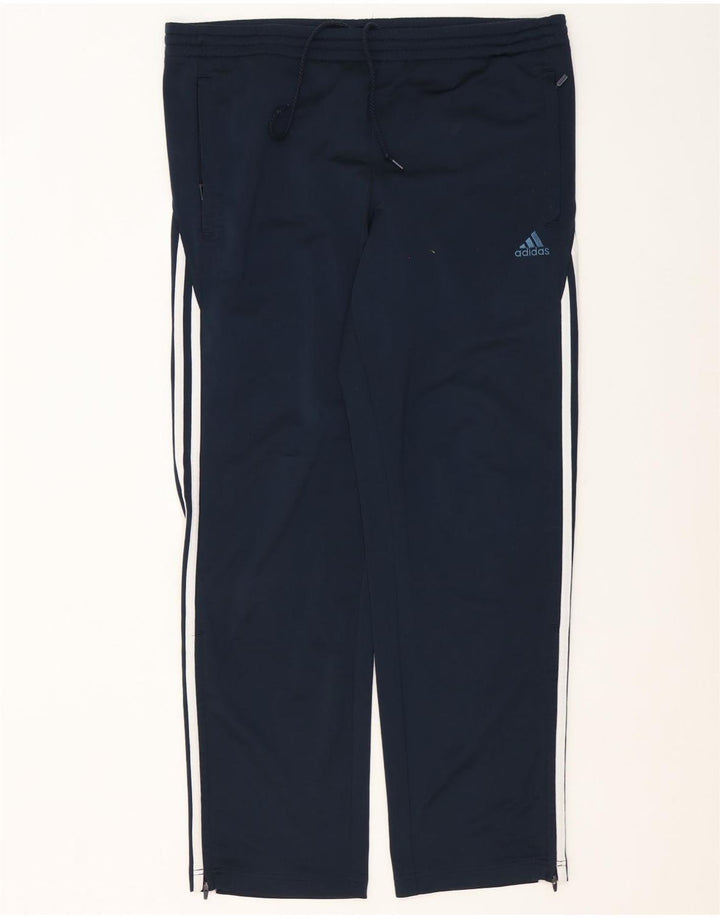 Calça de treino masculina Adidas UK 38/40 poliéster azul marinho médio