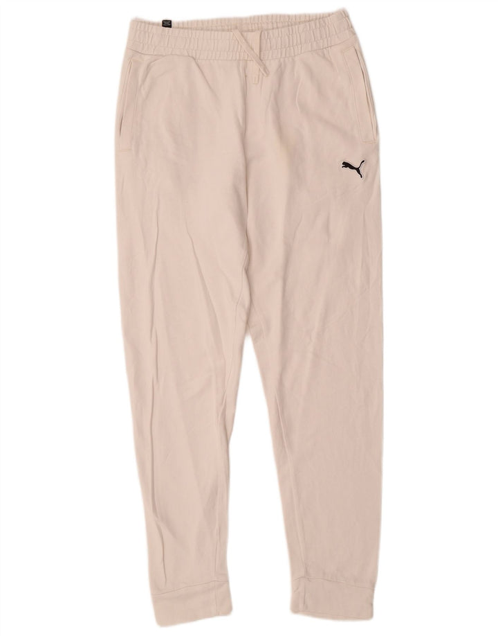 Calça de treino feminina Puma Joggers UK 14 médio algodão branco