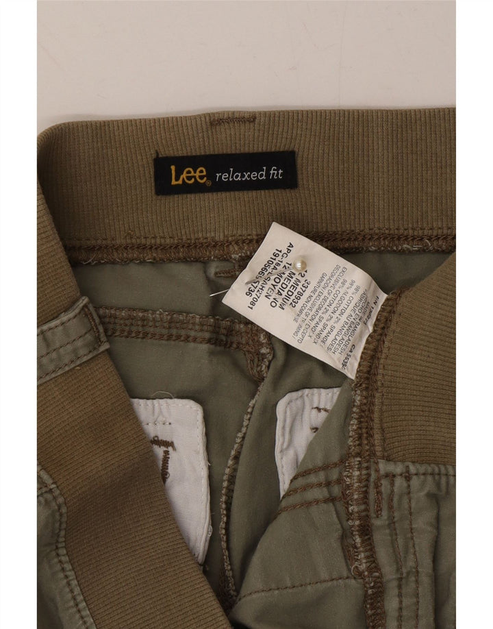 LEE Womens Relaxed Fit Bermuda Shorts US 12 Large W34 Green Cotton Vintage Lee and Second-Hand Lee from Messina Hembry 