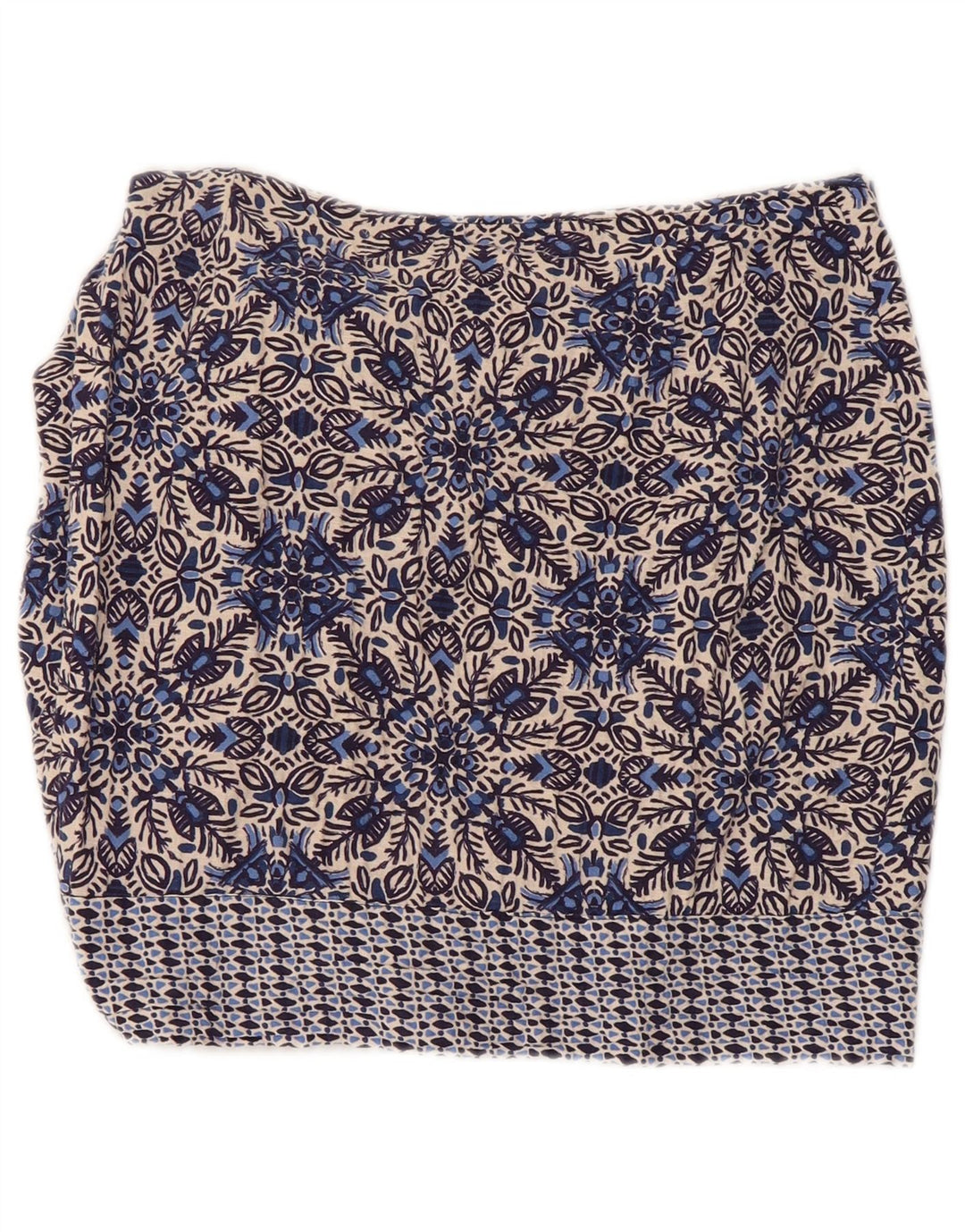 Saia feminina Zara pequena W26 algodão floral azul