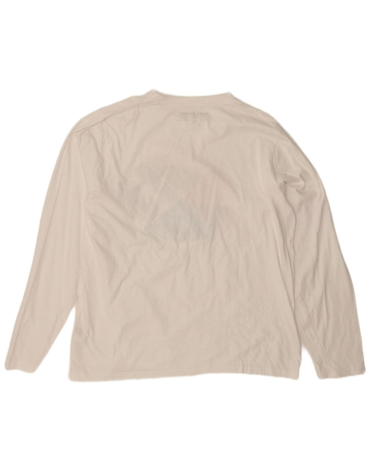 Billabong Mens Gráfico Top Manga Longa XL Algodão Branco