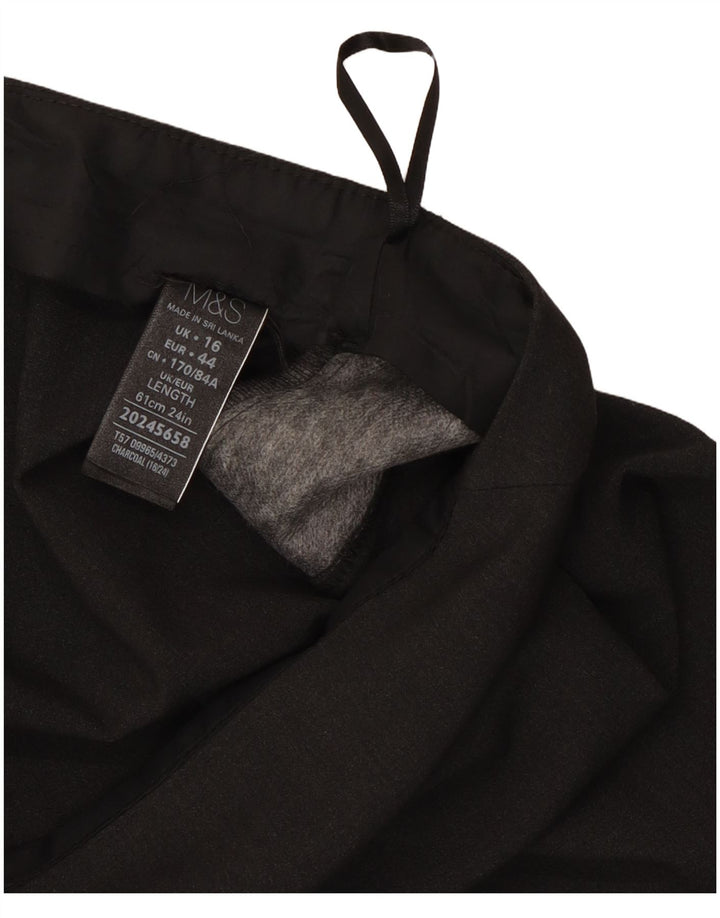 Saia lápis feminina Marks & Spencer Reino Unido 16 grande W34 cinza poliéster