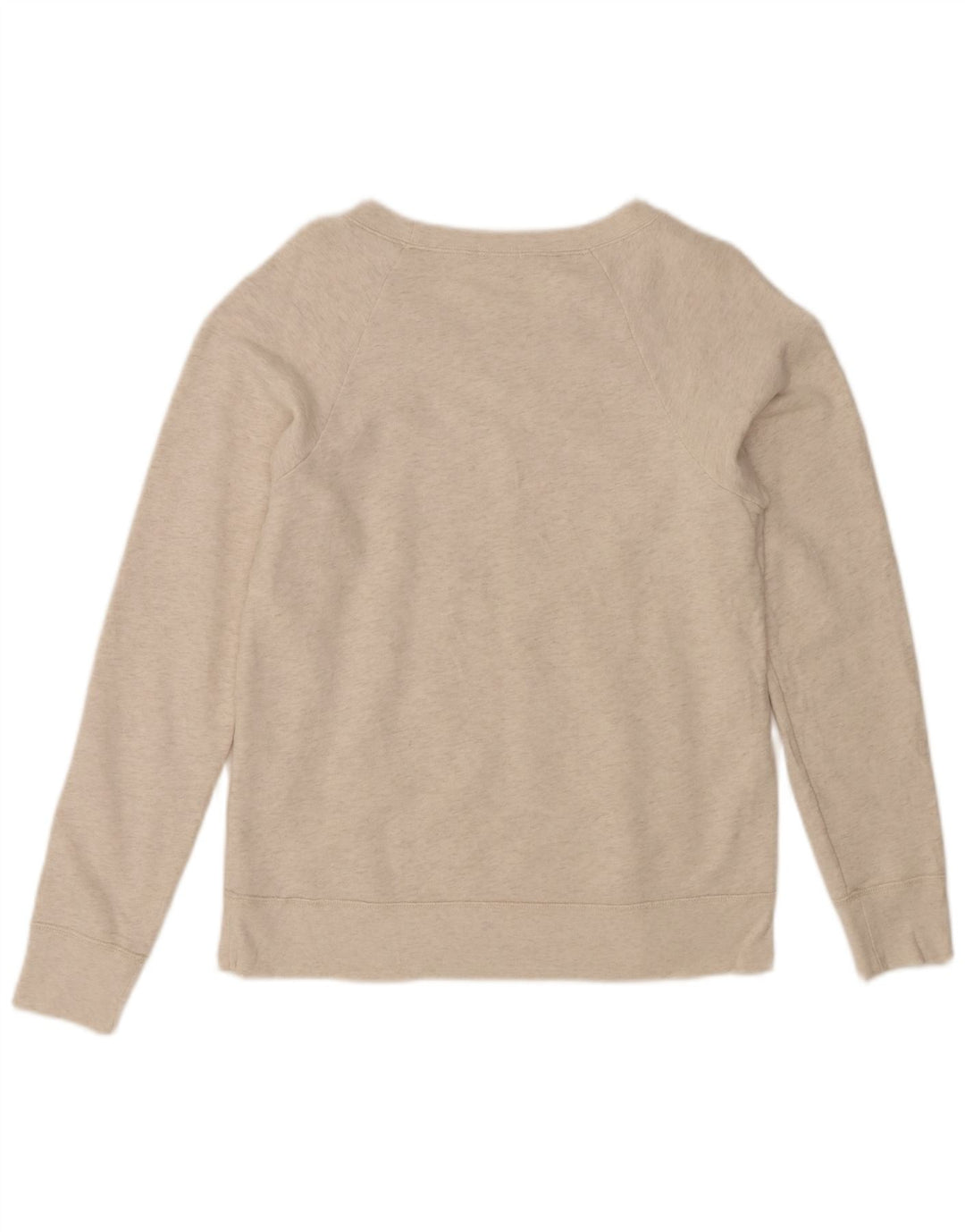 J. CREW Top feminino manga comprida UK 14 algodão bege médio