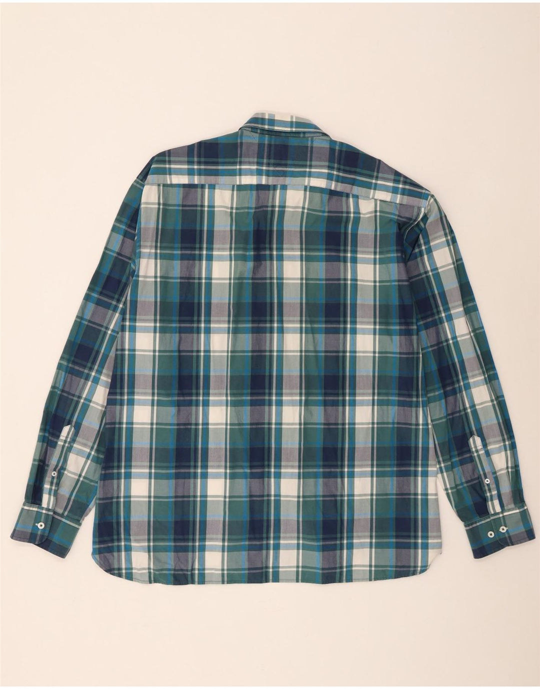 Camisa masculina Tommy Hilfiger Custom Fit 2XL algodão xadrez azul