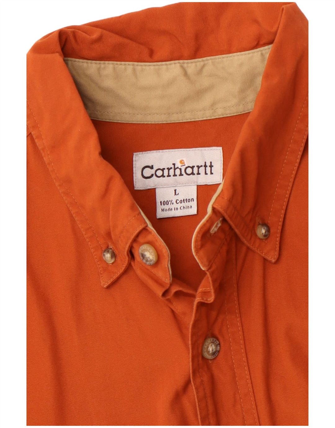 Camisa masculina CARHARTT grande algodão laranja