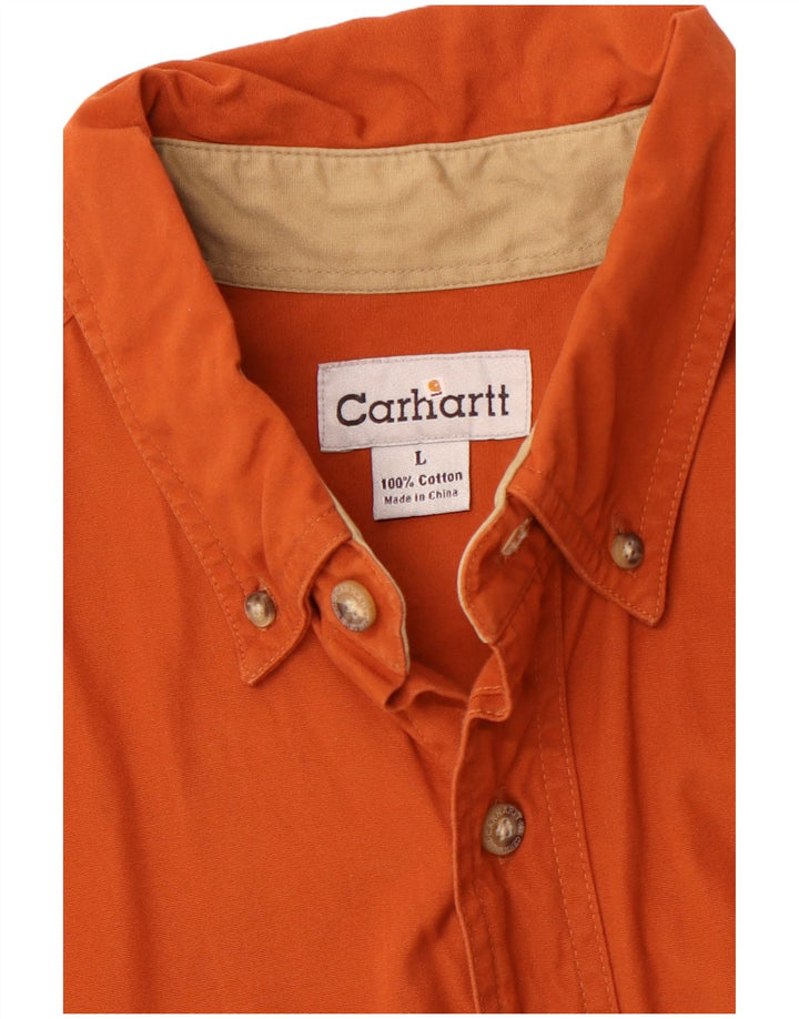 Camisa masculina CARHARTT grande algodão laranja