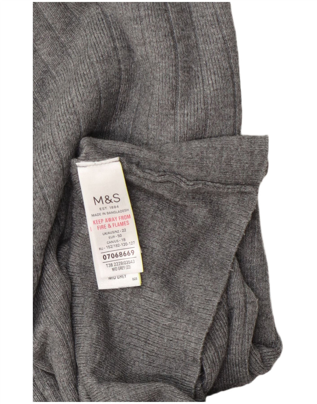 Suéter feminino Marks & Spencer com gola tartaruga UK 22 3XL viscose cinza