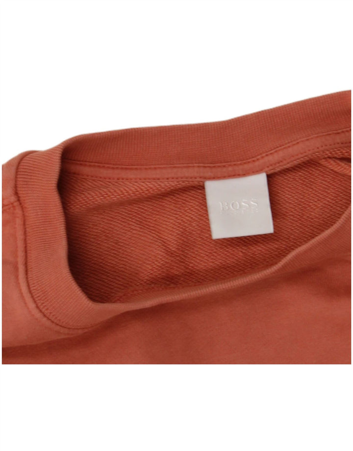 Hugo Boss moletom gráfico feminino jumper UK 12 médio laranja