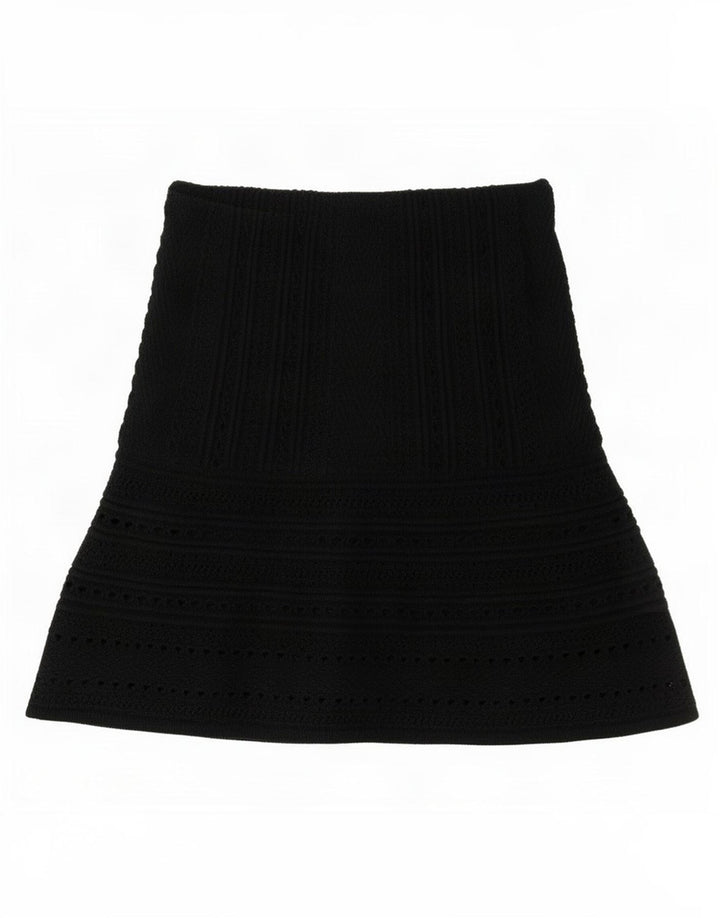 Zara Minissaia feminina de malha média W28 algodão preto