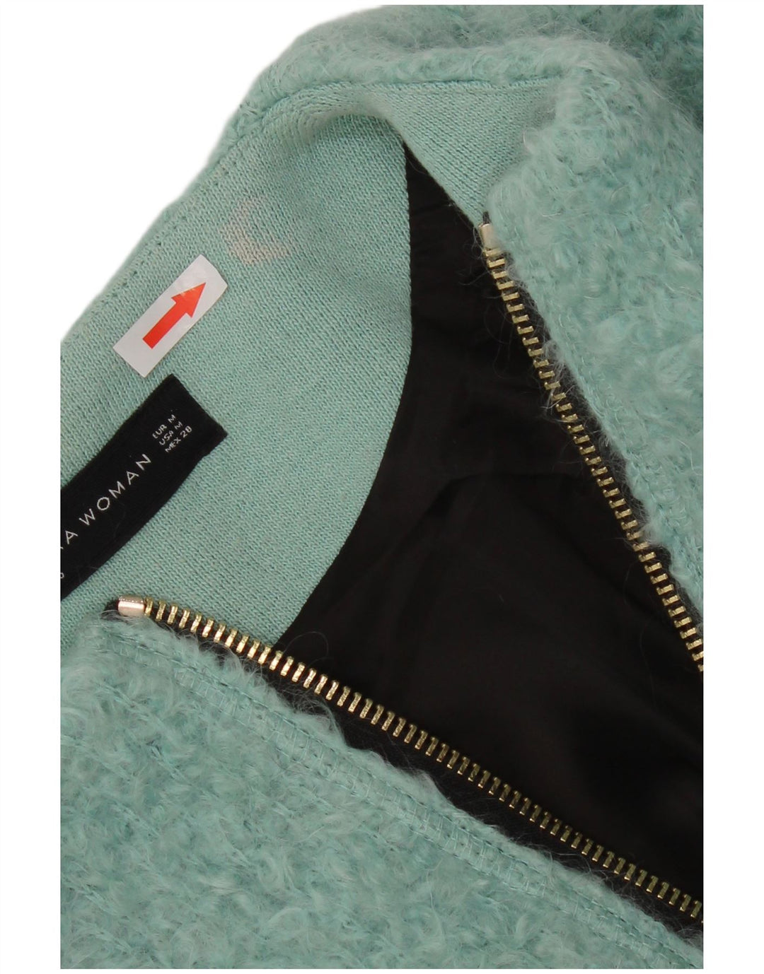 Sobretudo feminino Zara Oversized UK 14 algodão azul médio
