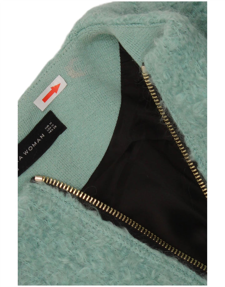 Sobretudo feminino Zara Oversized UK 14 algodão azul médio