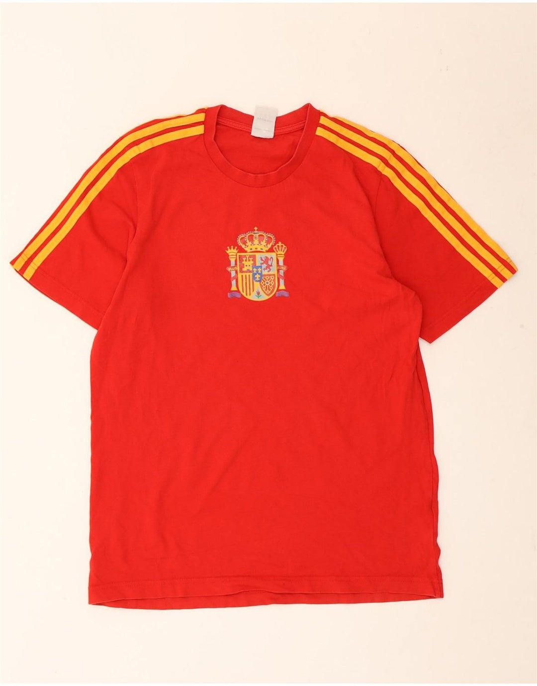 Adidas Mens Camiseta Top Médio Algodão Vermelho
