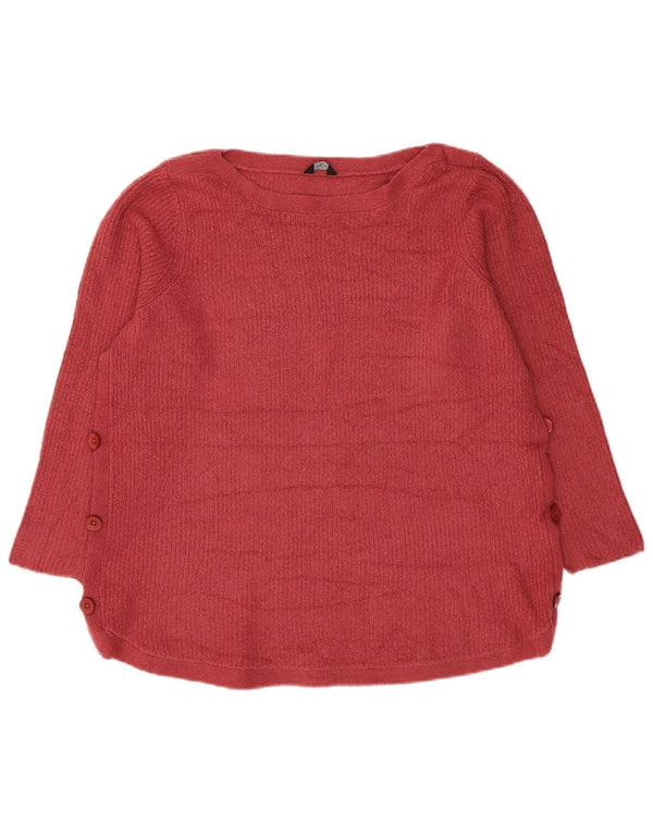 Suéter feminino M&Co manga 3/4 com gola canoa Reino Unido 20 2XL acrílico vermelho