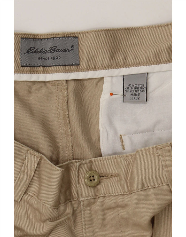 EDDIE BAUER Mens Straight Chino Trousers W35 L32 Beige Cotton Vintage Eddie Bauer and Second-Hand Eddie Bauer from Messina Hembry 