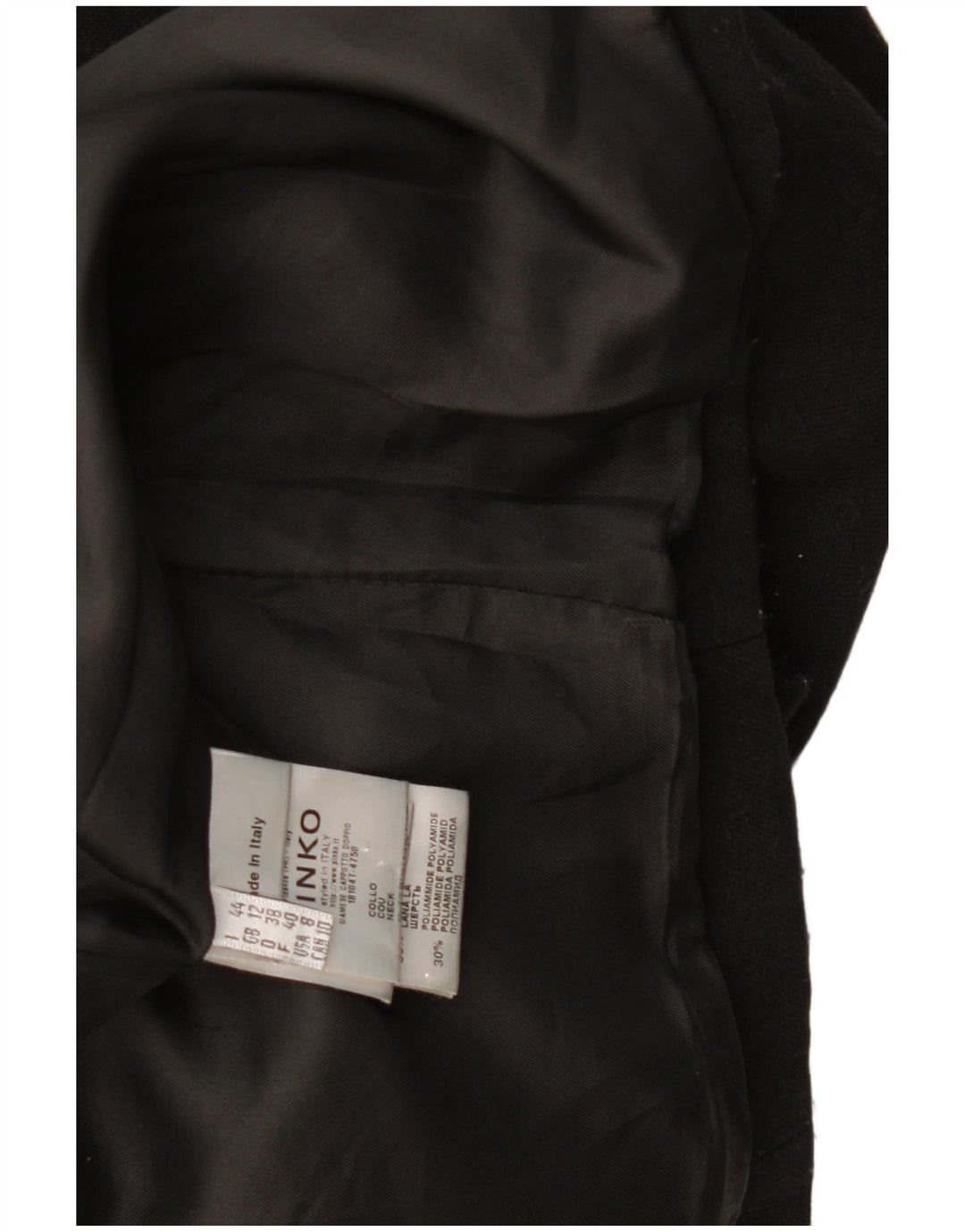 Sobretudo feminino Pinko UK 12 lã preta média