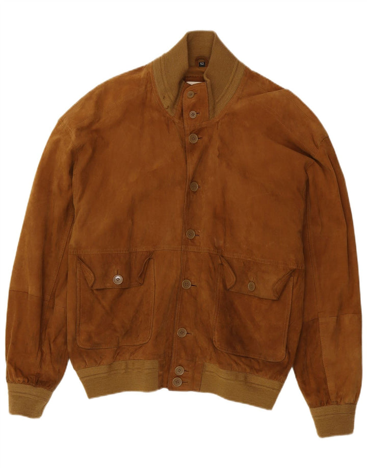 Jaqueta bomber masculina de camurça Conbipel IT 52 grande couro marrom