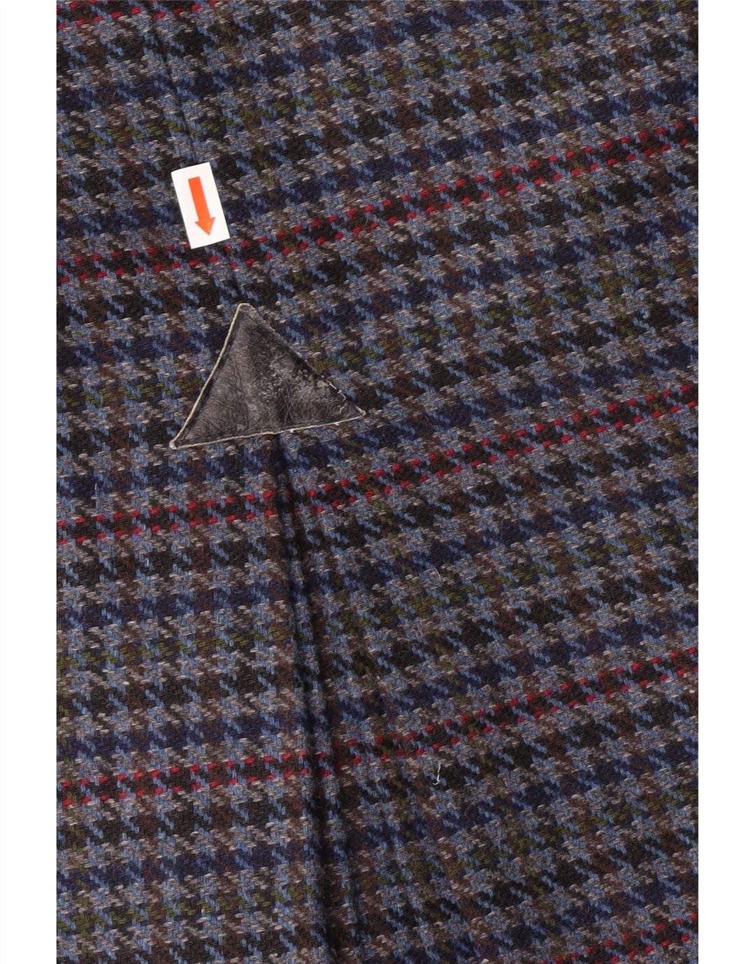 Saia lápis feminina vintage Reino Unido 14 médio W28 azul houndstooth