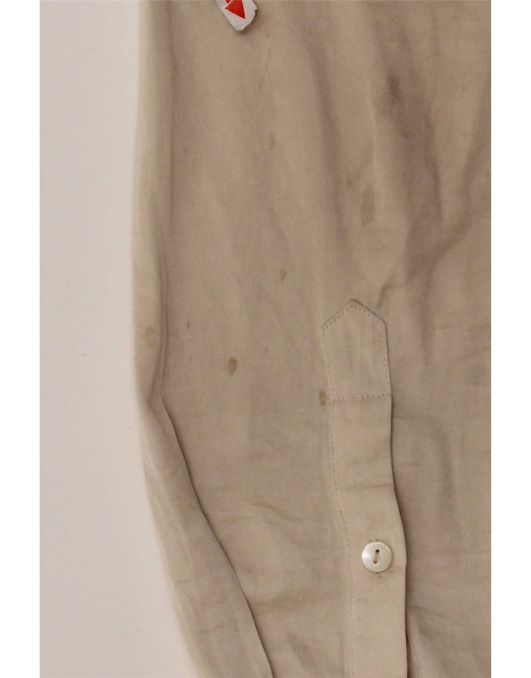 Camisa feminina Jigsaw UK 12 poliéster bege médio