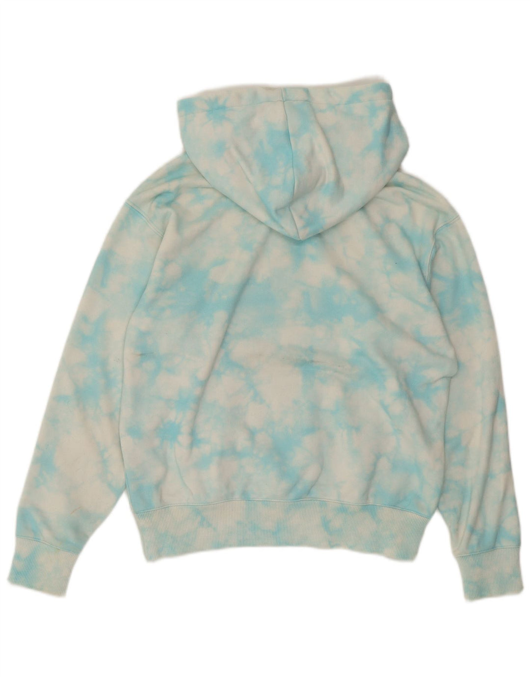 CHAMPION Suéter feminino grande com capuz UK 10 pequeno azul tie-dye algodão