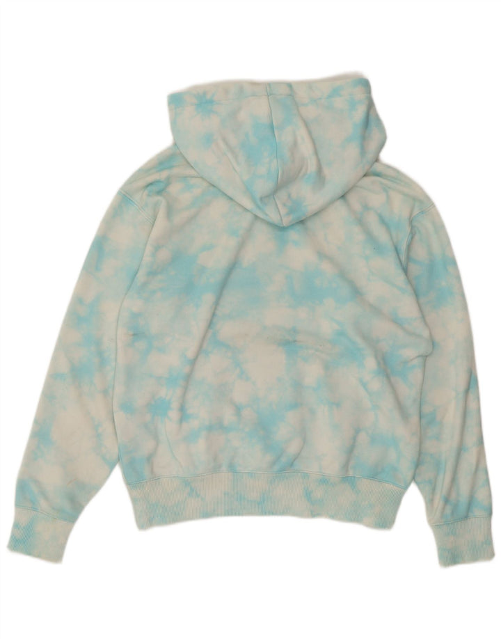 CHAMPION Suéter feminino grande com capuz UK 10 pequeno azul tie-dye algodão