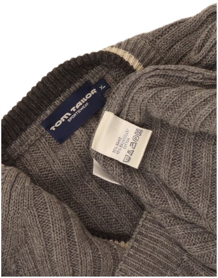 Suéter masculino Tom Tailor com decote em V XL cinza Rami