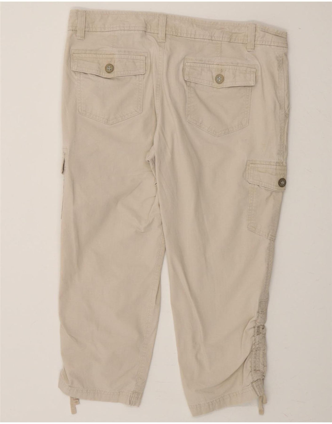 EDDIE BAUER Womens Cargo Capri Trousers US 10 Large W32 L21 Beige Cotton Vintage Eddie Bauer and Second-Hand Eddie Bauer from Messina Hembry 