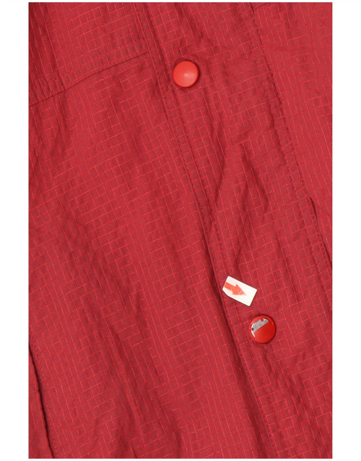 Jaqueta corta-vento Nike Boys 12-13 anos grande Borgonha xadrez nylon
