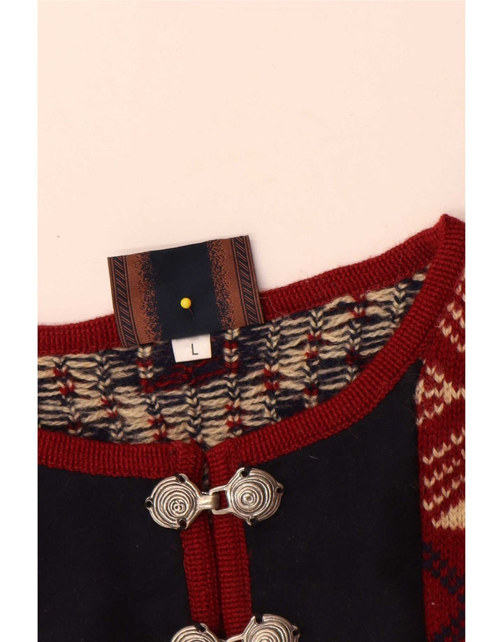 Suéter masculino Sondre com gola redonda, grande lã vermelha Fair Isle