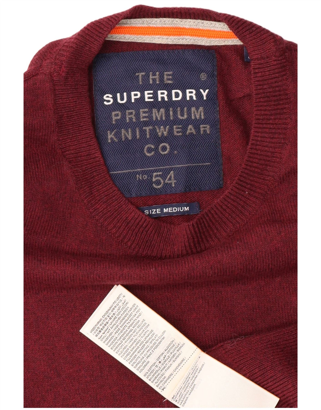 Suéter masculino SUPERDRY com gola redonda, algodão marrom médio