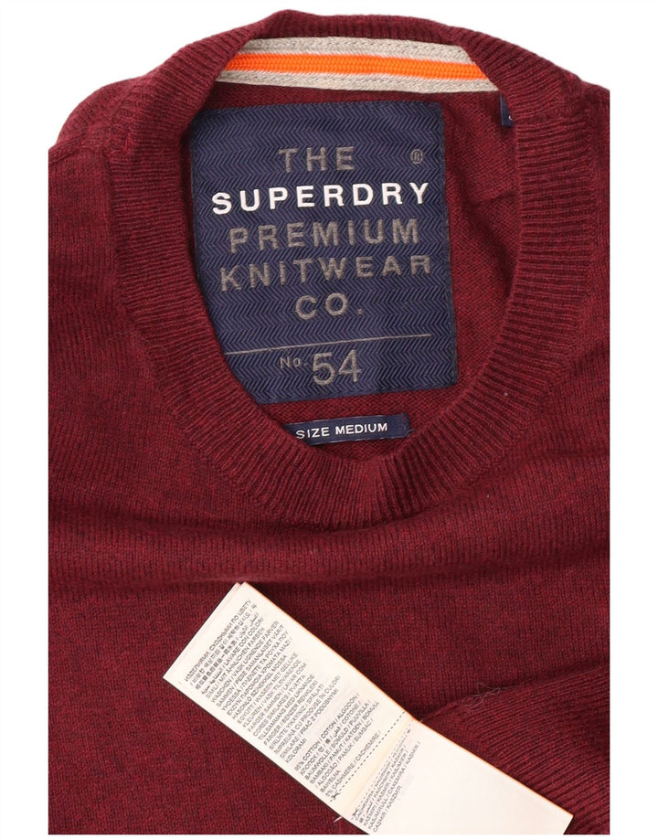 Suéter masculino SUPERDRY com gola redonda, algodão marrom médio
