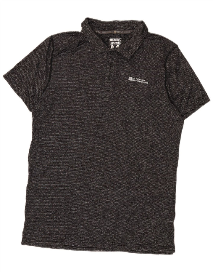 Camisa polo masculina IsoCool Mountain Warehouse poliamida manchada cinza médio