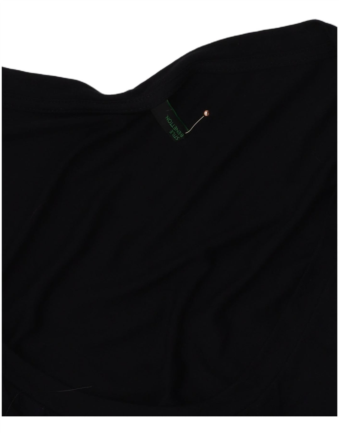 Vestido feminino de manga comprida BENETTON UK 14 médio azul marinho