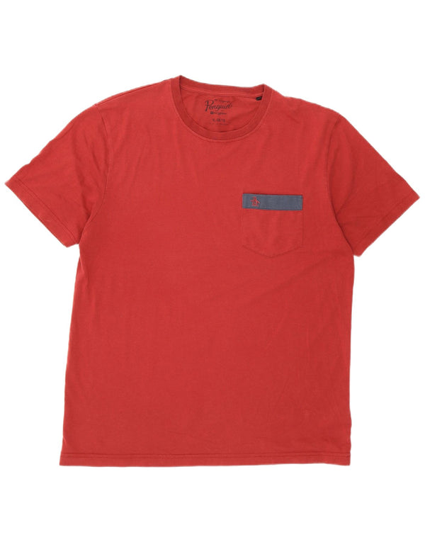 Camiseta masculina Penguin Top XL algodão Borgonha