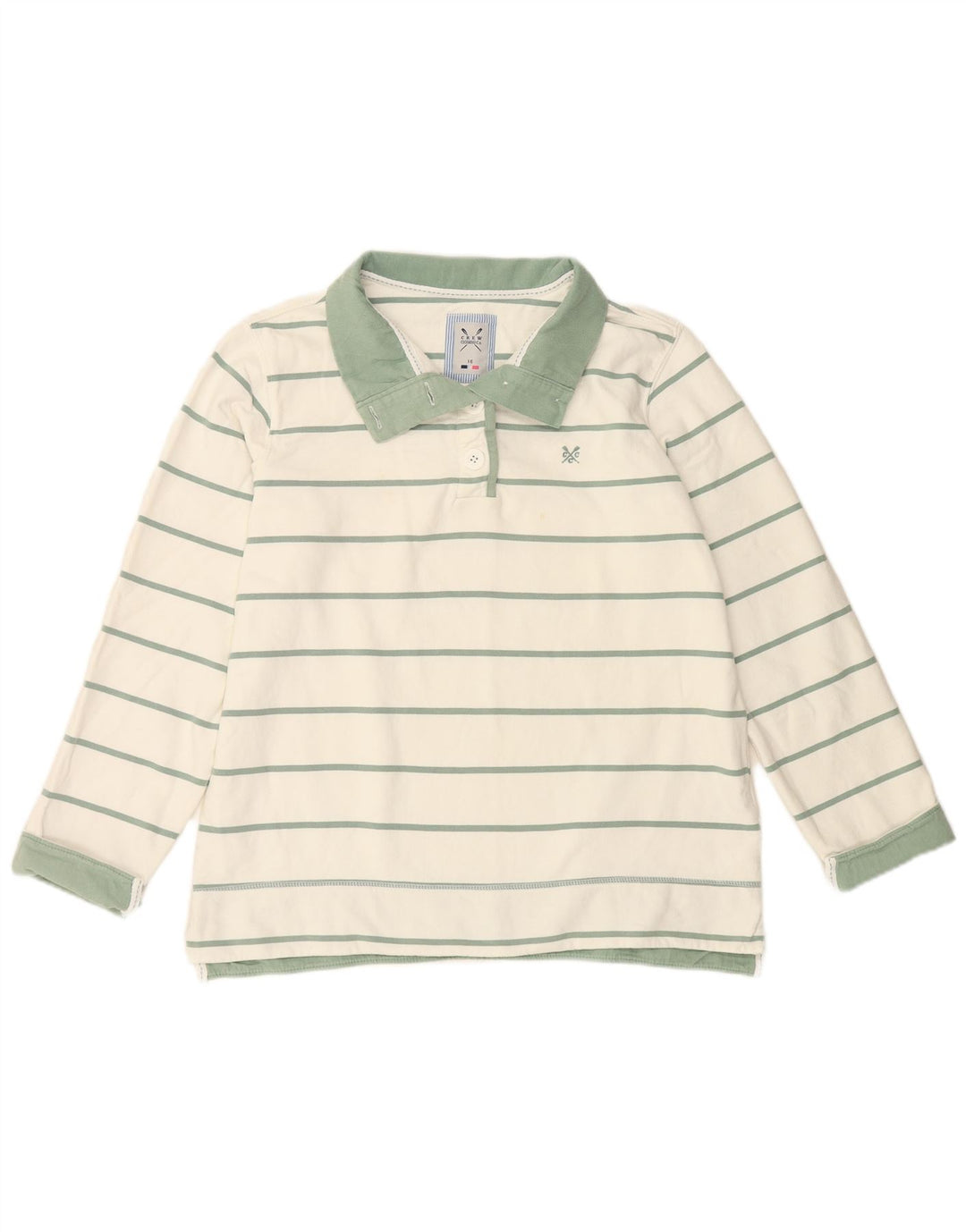 CREW CLOTHING Suéter feminino com capuz UK 16 listrado branco grande