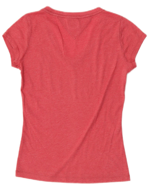 Tommy Hilfiger Camiseta Feminina Gráfica Top UK 10 Pequeno Rosa